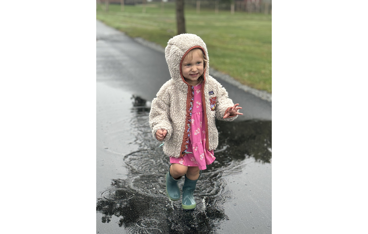 Image for It is important to teach our young ones to find positive outlets to de-stress - like playing in the rain when being cooped up in the house becomes too much. (Mental/Emotional)